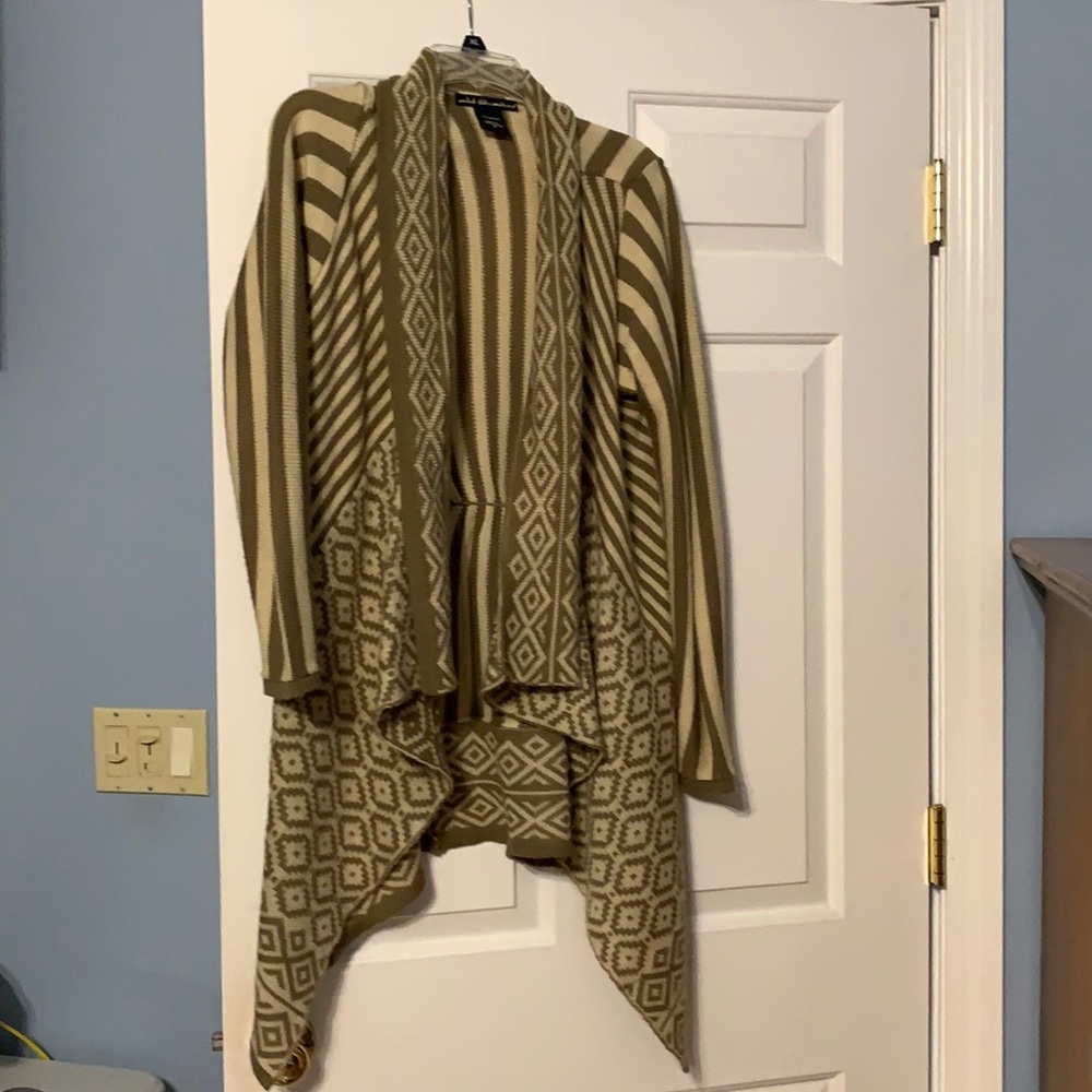 Long Tan designer swag sweater. Brand new.